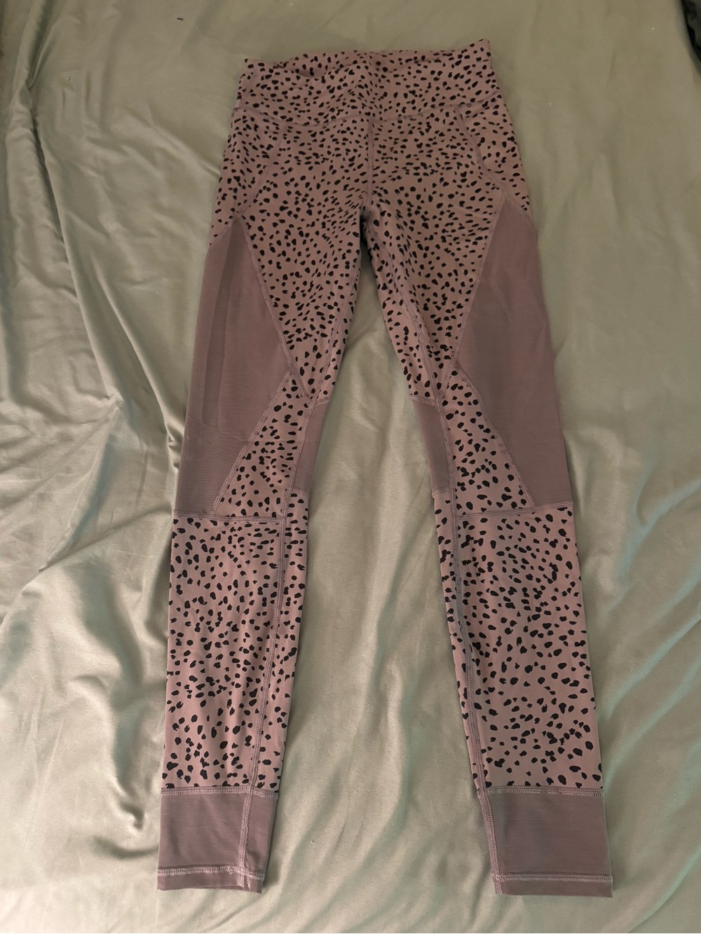 Varley High Waisted Cheetah Spotted Animal Print Mesh Leggings Size XS